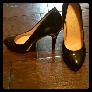 Jessica Simpson leather 3inch black stiletto pump